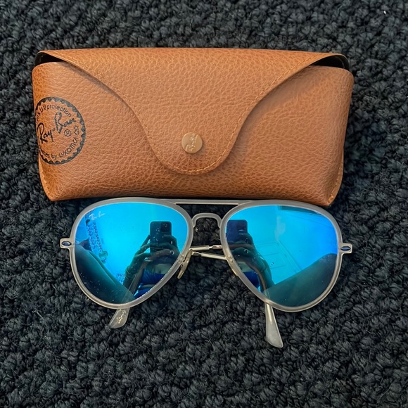 RayBan Accessories Real Ray Bans With Case Blue Reflective Mirror